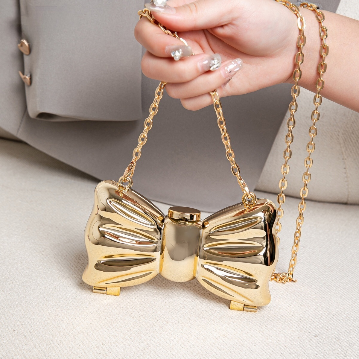 Luxury Zipper Bags - Luxury Fashion Metal Mini Handbag with