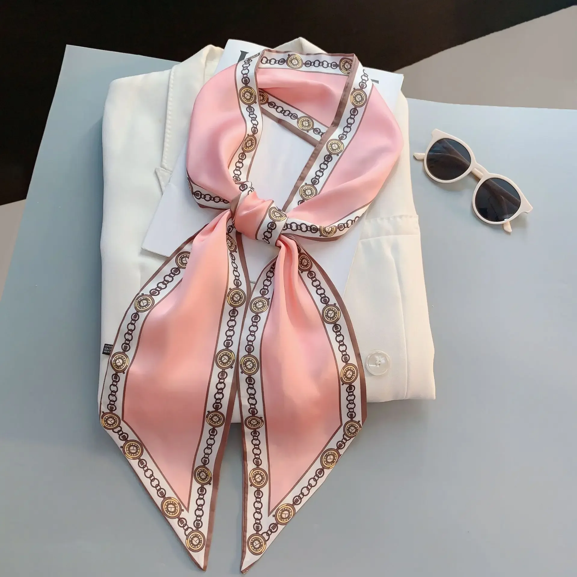 Design Print Skinny Scarf Plai – Luxury Bags Trending Bewertung und Preis