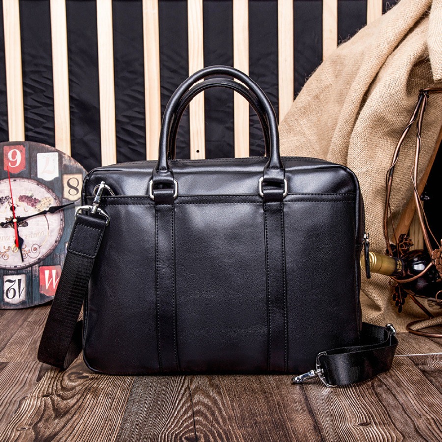【New Arrival】Black Genuine Lea – Briefcase Leather Slim Bewertung und Preis