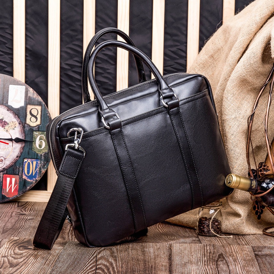 【New Arrival】Black Genuine Lea – Briefcase Leather Slim Bewertung und Preis