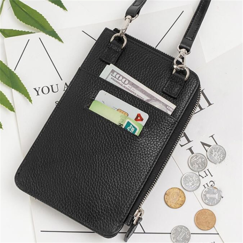 Fashion Genuine Leather Phone  – Luxury Zipper Bags Bewertung und Preis