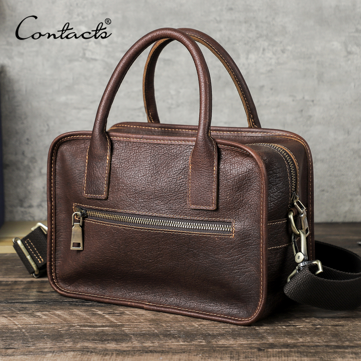 CONTACT'S Genuine Leather Men  – Luxury Bags Sling Bewertung und Preis
