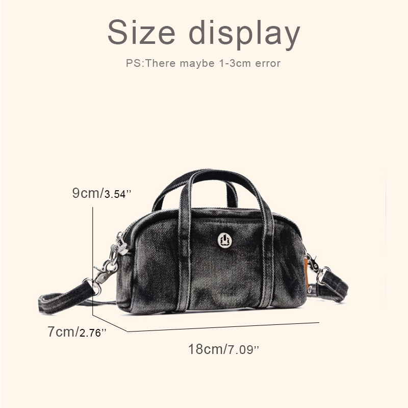 Korean Casual Mini Denim Box B – Luxury Zipper Bags Bewertung und Preis