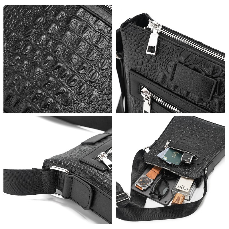 Alligator Leather Men's Crossb – Luxury Bags Sling Bewertung und Preis
