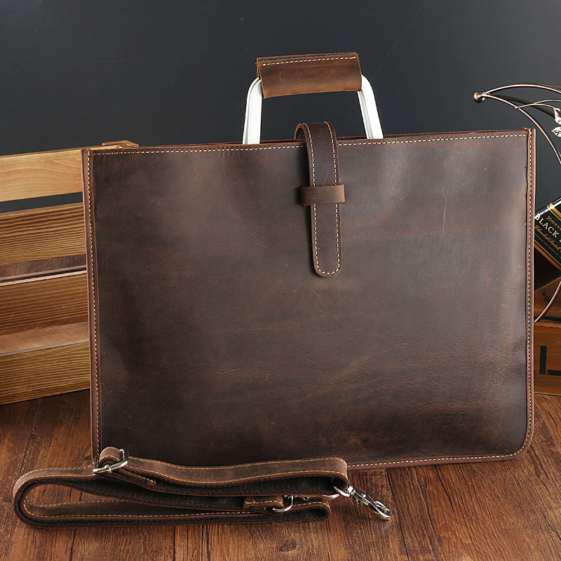 Men's Top Grain Crazy Horse Le – Briefcase Leather Slim Bewertung und Preis