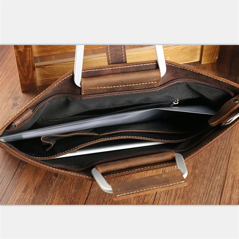 Men's Top Grain Crazy Horse Le – Briefcase Leather Slim Bewertung und Preis