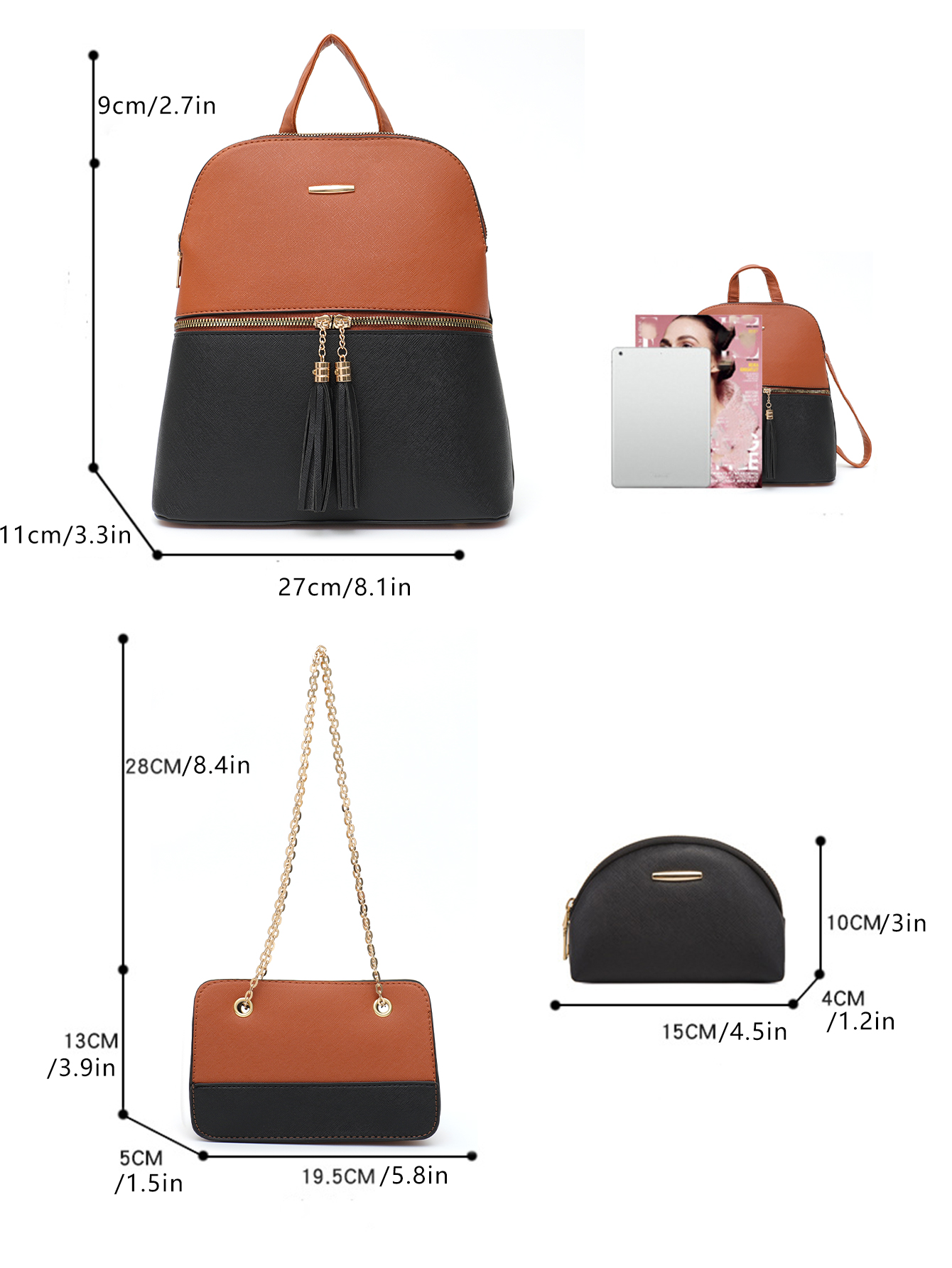 4 PCS Bags Set Women's Fashion – Luxury Zipper Bags Bewertung und Preis